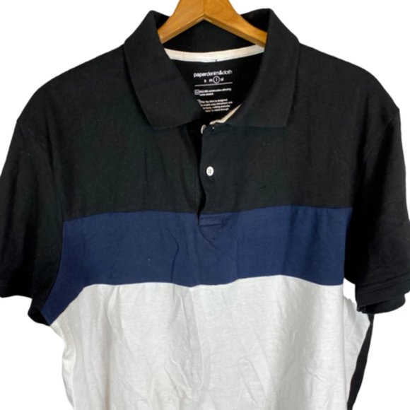 MEN'S SHORT SLEEVE POLO SHIRT, STRETCH COTTON BLUE,BLACK, WHITE LARGE - Picture 1 of 4